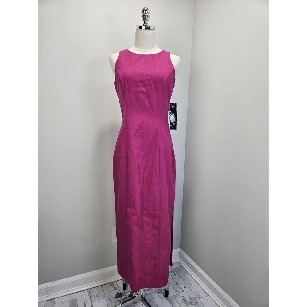 Jennifer‎ Jeffries Vintage Magenta Pink Lace Up Back Maxi Dress Gown Size 6